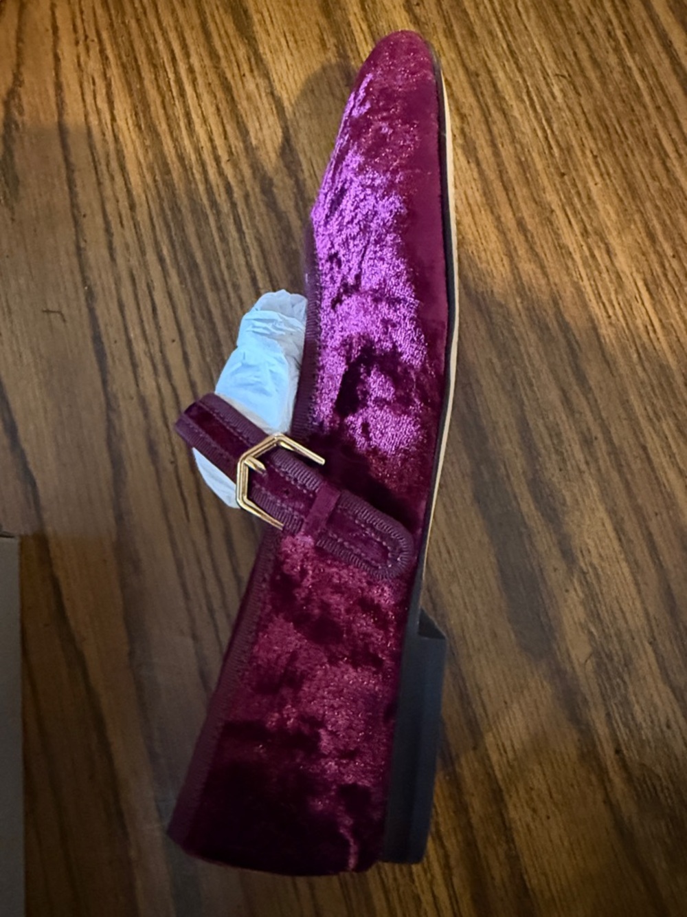 Dolce Vita Roslyn Ballet Flats in Burgundy Velvet - Picture 3 of 3